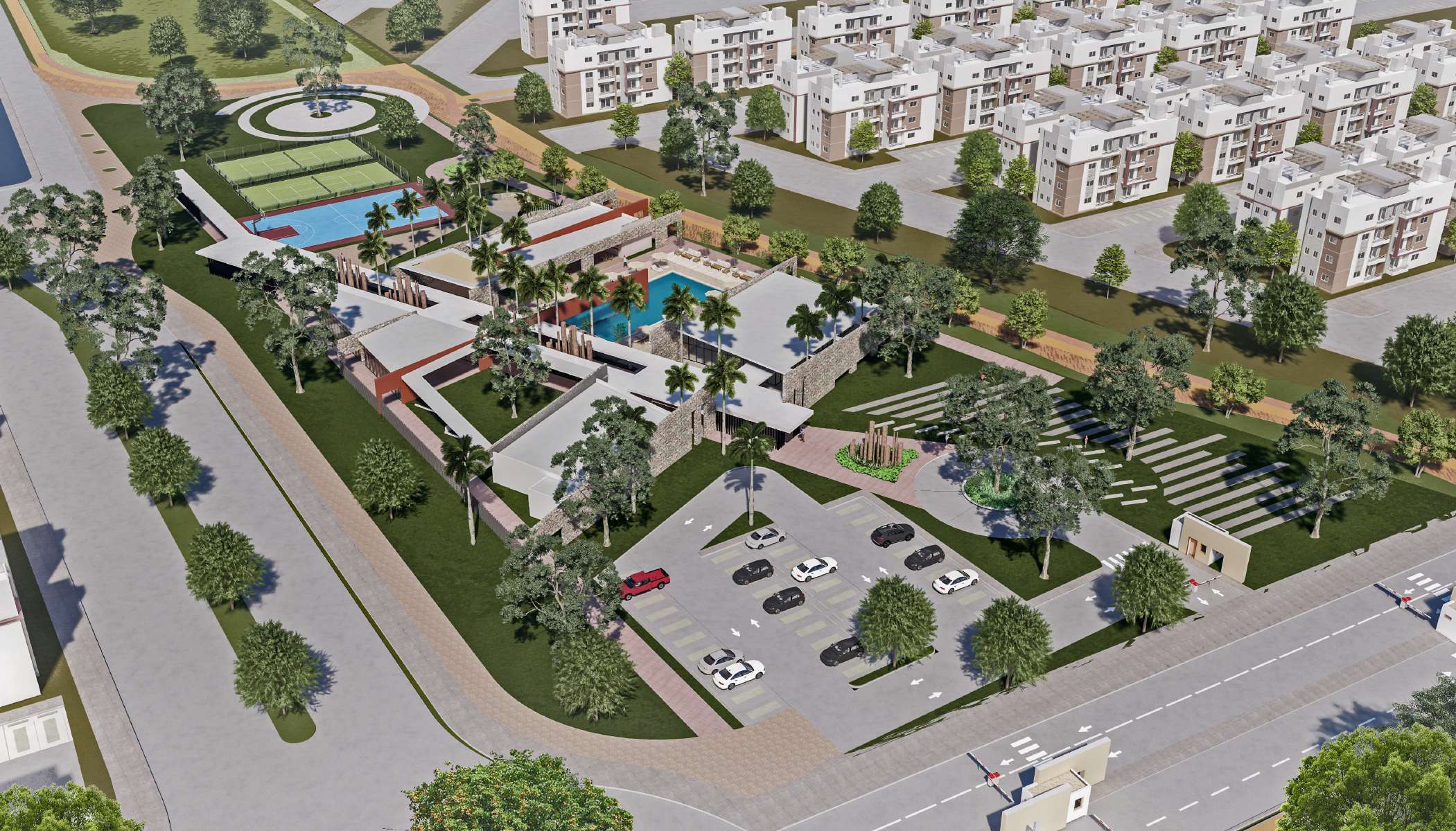 Área social y piscina Terrazas del Arroyo